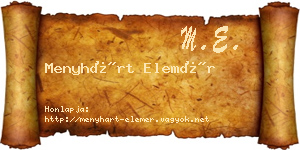 Menyhárt Elemér névjegykártya
